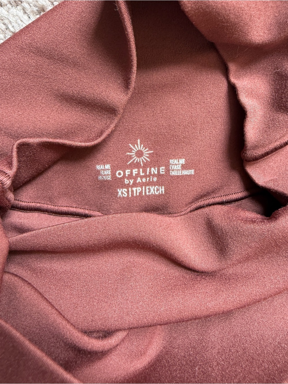 aerie offline Flared High-Rise Pants in Rust mocha chocolate Brown - Picture 2 of 9